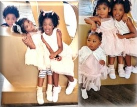 Little girls in white dresses